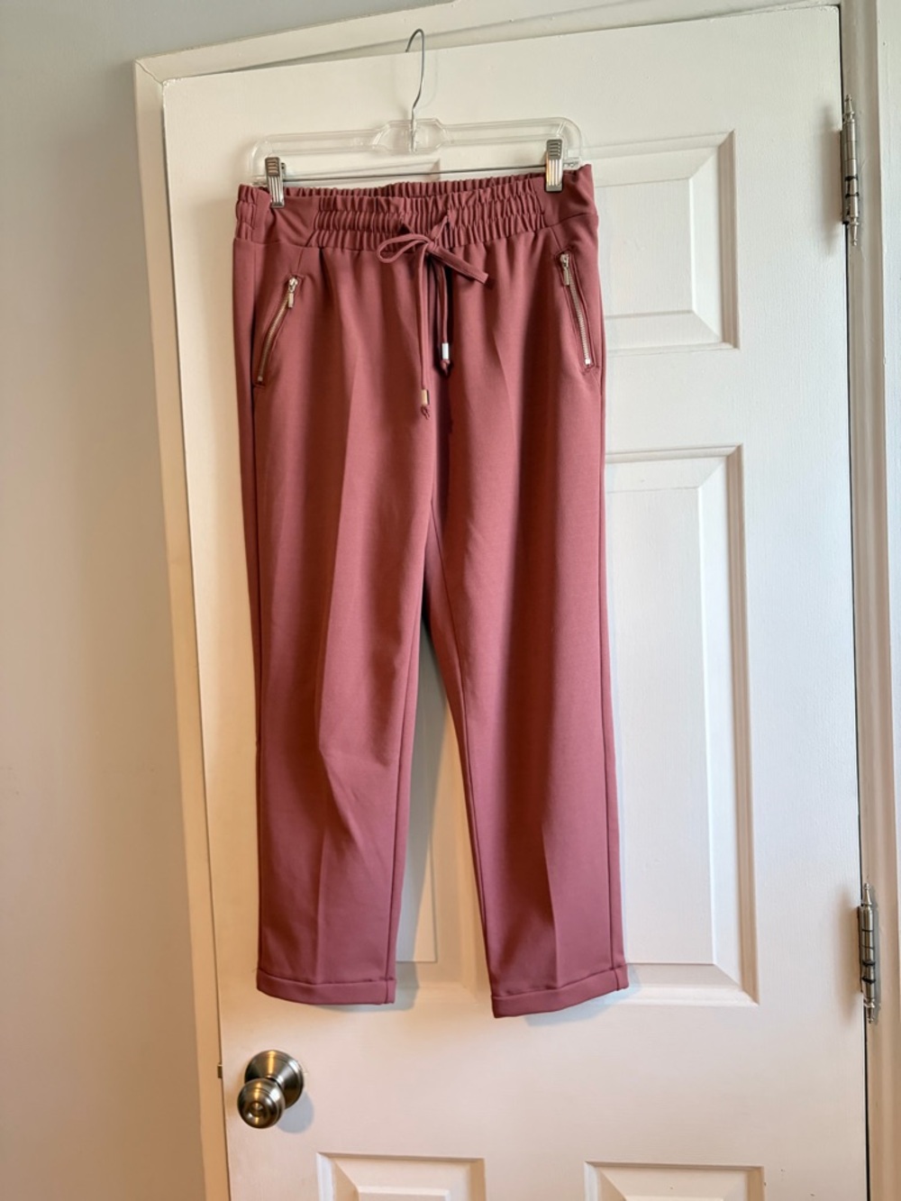Boom Boom Jeans Dusty Rose Elastic Waist Pants